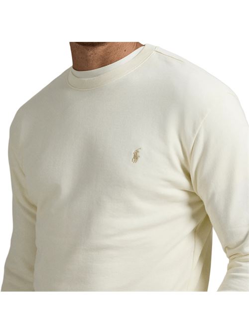 Felpa da uomo girocollo, color panna POLO RALPH LAUREN | 710916689003